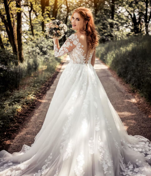 bride in white gown